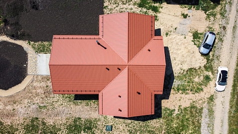 Купить Металлочерепица МП Ламонтерра / Монтеррей, Норман / Norman 0,5 цвет RAL8004 Терракотовый - изображение 6